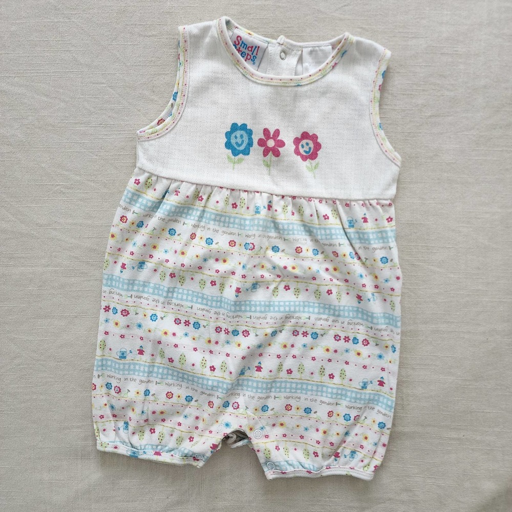 Vintage Gardening Floral Romper 24 months